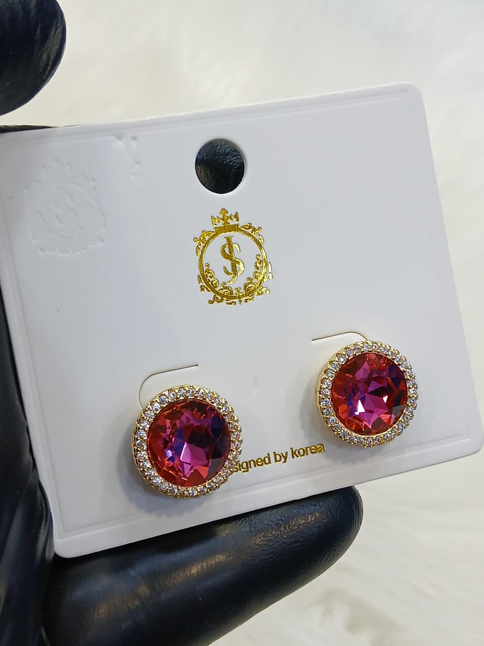 Women's Earing Jewellery, Golden Ruby