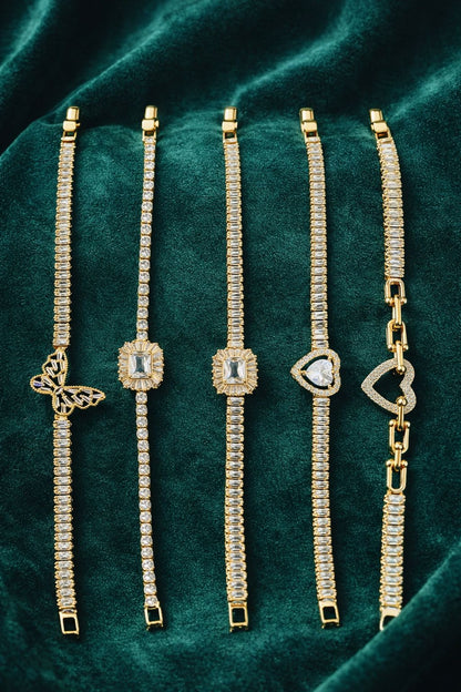 Premium Gold-Tone Crystal Statement Bracelets
