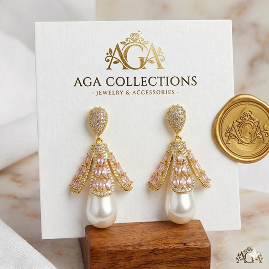 Gold Floral Stud Earrings