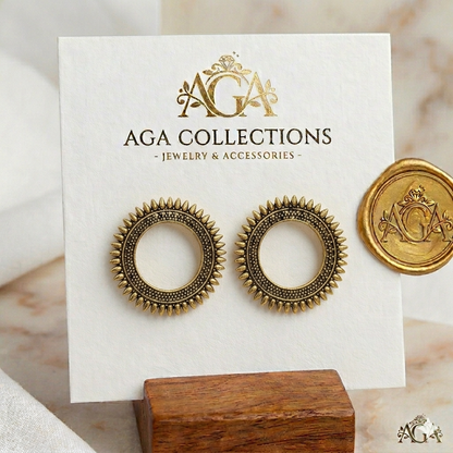 Round Ladies Designer Oxidized Earring