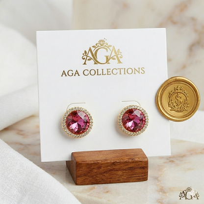 Women's Earing Jewellery, Golden Ruby